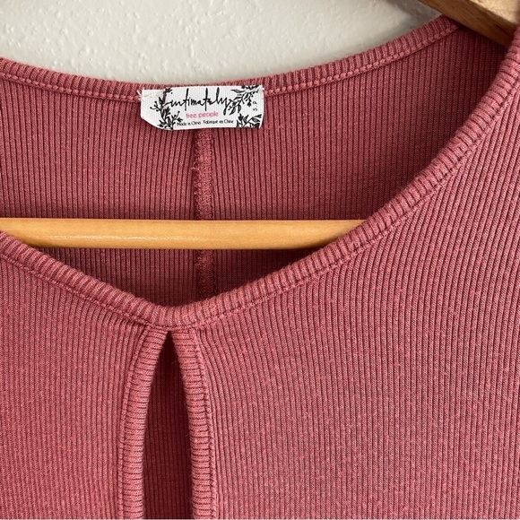 Intimately Free / Free People Ribbed Keyhole Long Sleeve Top - Picture 3 of 7